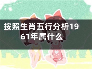 按照生肖五行分析1961年属什么