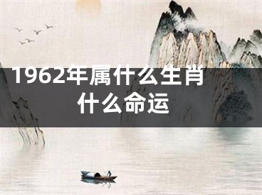 1962年属什么生肖 什么命运