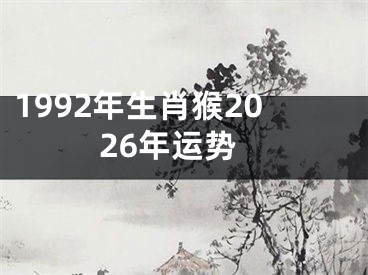 1992年生肖猴2026年运势
