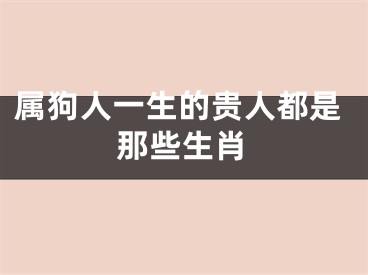属狗人一生的贵人都是那些生肖