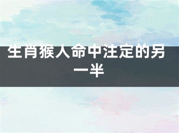生肖猴人命中注定的另一半