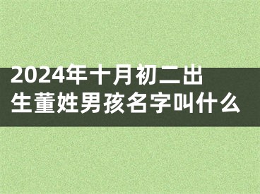 2024年十月初二出生董姓男孩名字叫什么