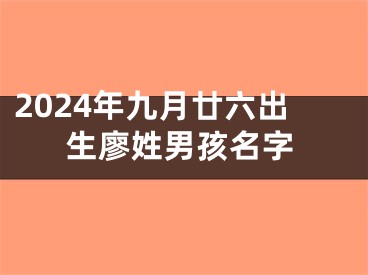 2024年九月廿六出生廖姓男孩名字