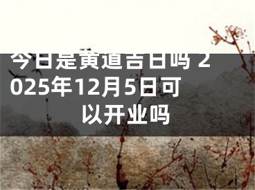 今日是黄道吉日吗 2025年12月5日可以开业吗