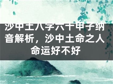 沙中土八字六十甲子纳音解析，沙中土命之人命运好不好