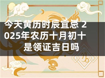 今天黄历时辰宜忌 2025年农历十月初十是领证吉日吗