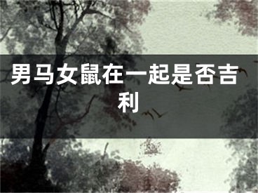 男马女鼠在一起是否吉利