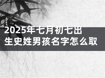 2025年七月初七出生史姓男孩名字怎么取