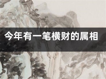 今年有一笔横财的属相