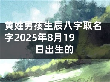 黄姓男孩生辰八字取名字2025年8月19日出生的