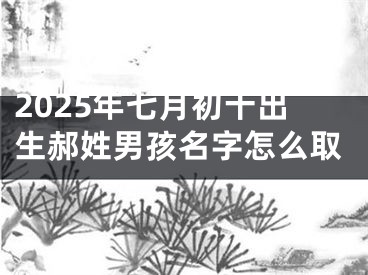2025年七月初十出生郝姓男孩名字怎么取