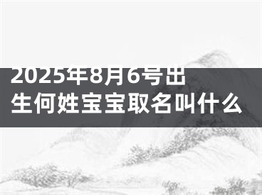2025年8月6号出生何姓宝宝取名叫什么