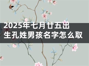 2025年七月廿五出生孔姓男孩名字怎么取