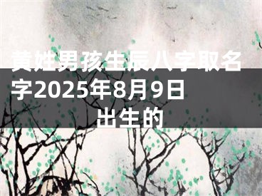 黄姓男孩生辰八字取名字2025年8月9日出生的