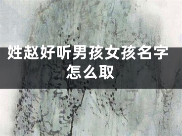 姓赵好听男孩女孩名字怎么取