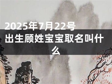 2025年7月22号出生顾姓宝宝取名叫什么