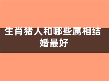 生肖猪人和哪些属相结婚最好
