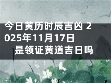 今日黄历时辰吉凶 2025年11月17日是领证黄道吉日吗