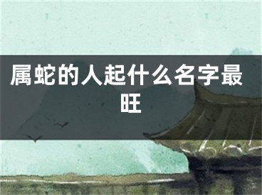 属蛇的人起什么名字最旺