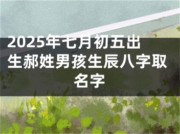 2025年七月初五出生郝姓男孩生辰八字取名字