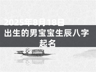 2025年8月18日出生的男宝宝生辰八字起名