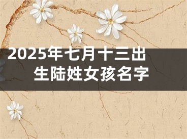 2025年七月十三出生陆姓女孩名字