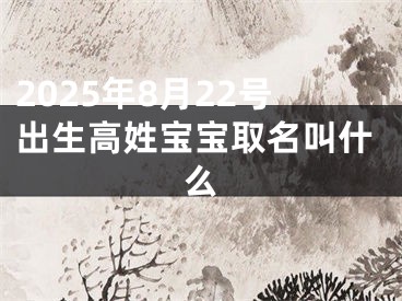 2025年8月22号出生高姓宝宝取名叫什么