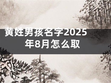 黄姓男孩名字2025年8月怎么取