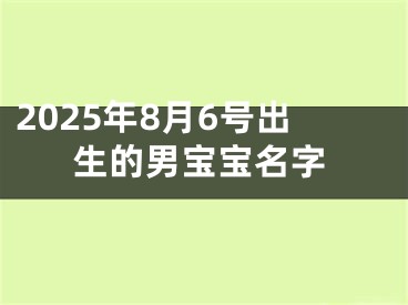 2025年8月6号出生的男宝宝名字