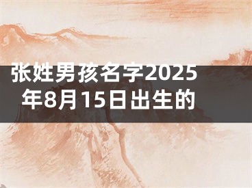 张姓男孩名字2025年8月15日出生的
