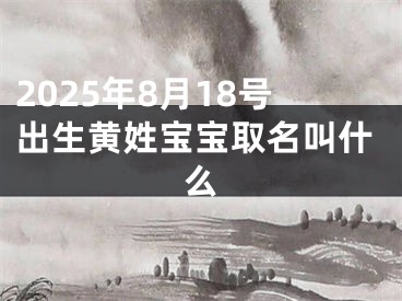 2025年8月18号出生黄姓宝宝取名叫什么