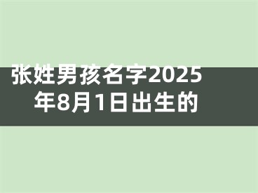 张姓男孩名字2025年8月1日出生的