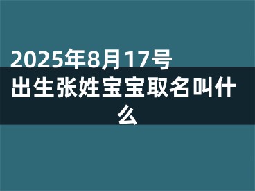 2025年8月17号出生张姓宝宝取名叫什么
