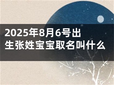 2025年8月6号出生张姓宝宝取名叫什么