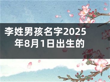 李姓男孩名字2025年8月1日出生的