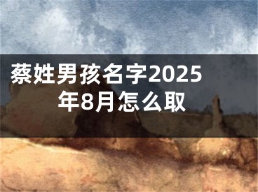 蔡姓男孩名字2025年8月怎么取
