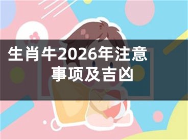 生肖牛2026年注意事项及吉凶