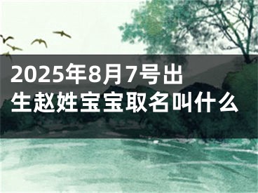 2025年8月7号出生赵姓宝宝取名叫什么