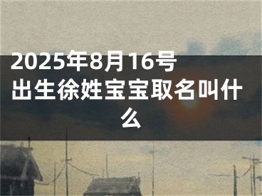 2025年8月16号出生徐姓宝宝取名叫什么