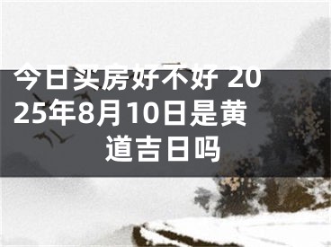 今日买房好不好 2025年8月10日是黄道吉日吗