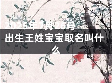 2025年7月26号出生王姓宝宝取名叫什么