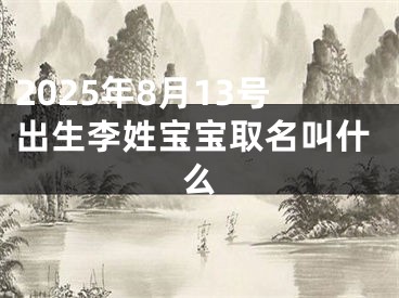 2025年8月13号出生李姓宝宝取名叫什么
