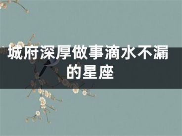 城府深厚做事滴水不漏的星座