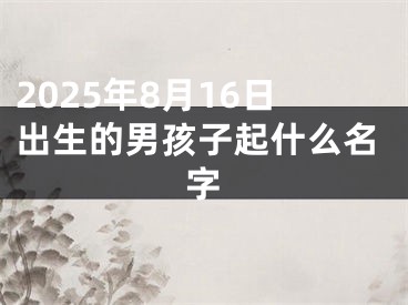2025年8月16日出生的男孩子起什么名字