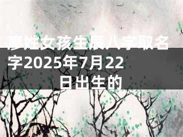 廖姓女孩生辰八字取名字2025年7月22日出生的