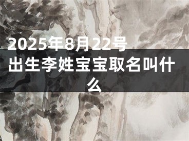 2025年8月22号出生李姓宝宝取名叫什么