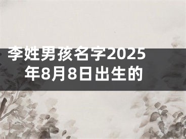 李姓男孩名字2025年8月8日出生的