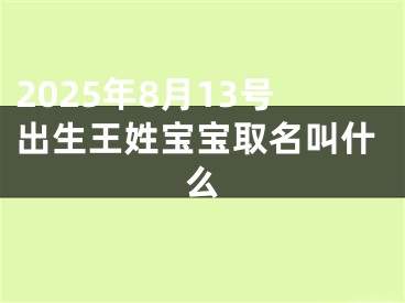2025年8月13号出生王姓宝宝取名叫什么