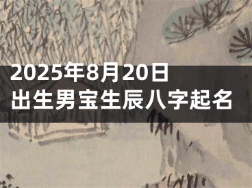 2025年8月20日出生男宝生辰八字起名