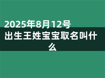 2025年8月12号出生王姓宝宝取名叫什么